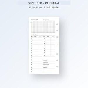 Walking Log Journal Printable Personal Size Inserts, Step Log Tracker ...