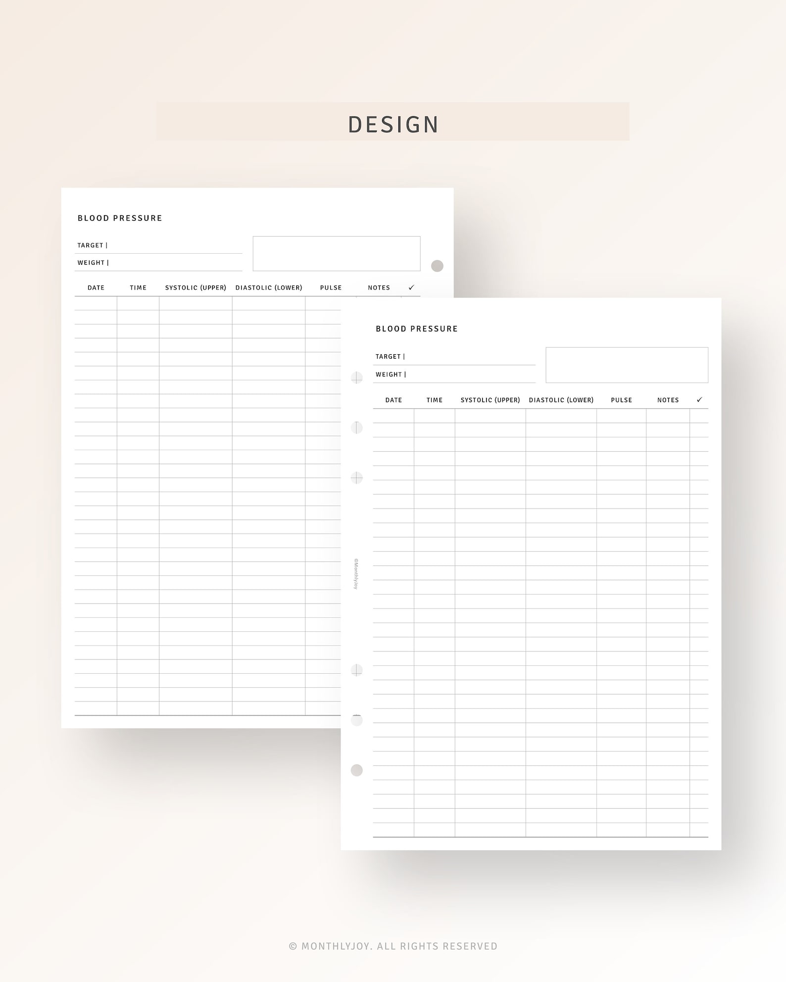 Blood Pressure Log Printable A5 Planner Inserts Daily Blood - Etsy