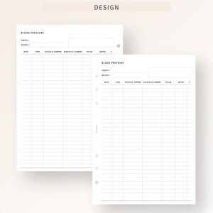 Blood Pressure Log Printable A5 Planner Inserts, Daily Blood Pressure ...