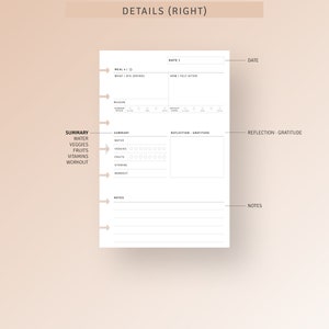 Mindful Eating Food Journal Printable Happy Planner Mini, Food ...