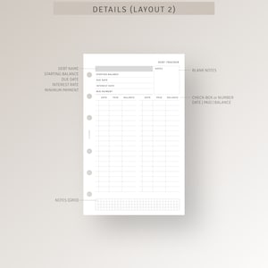 Debt Snowball Tracker Printable FC Compact Inserts, Credit Card Debt ...