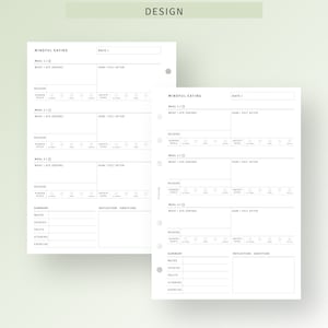 Mindful Eating Journal Printable Personal Wide Food Tracker, Intuitive ...