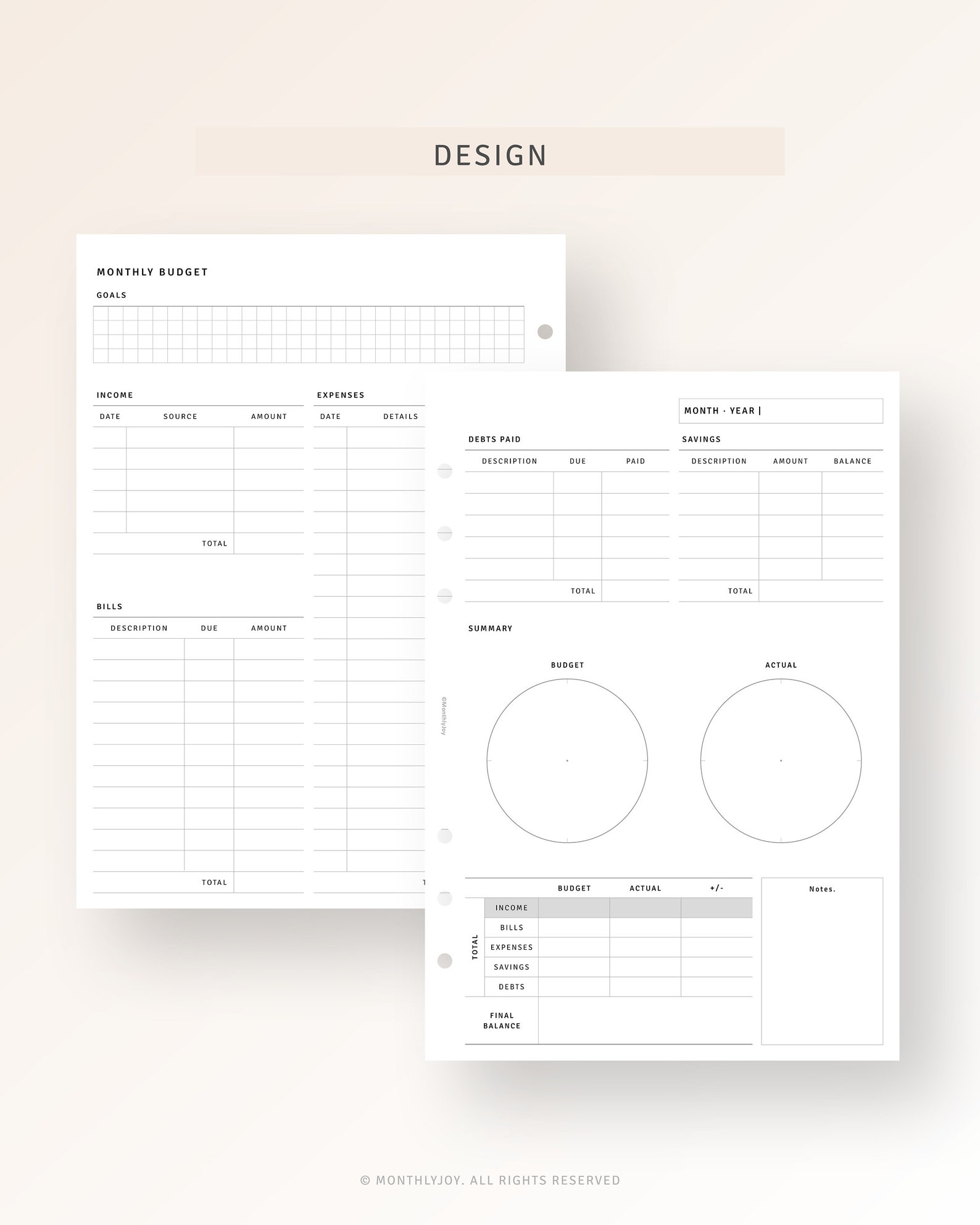 A5 Size Budget Planner Printable Money Tracker Template Bill Etsy