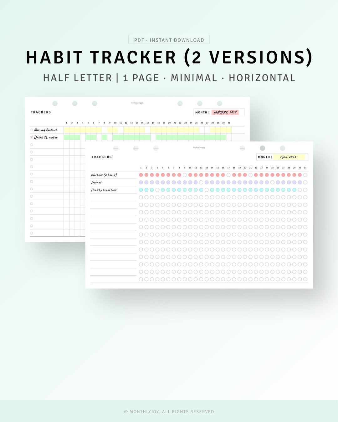 Daily Routine Tracking Progress File Daily Routine Tracker Printable Half-letter Inserts, Goal Tracker ...
