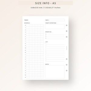 24 Hour Daily Planner Printable A5 Inserts, Military Time Planner, Time ...