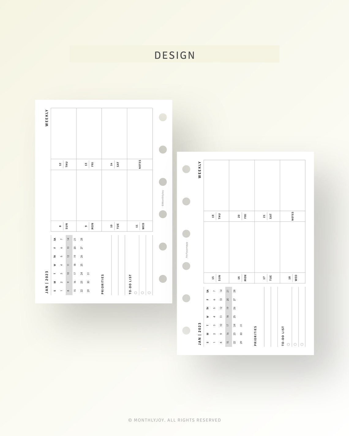 2023 Weekly Planner Pocket Size Inserts Printable Dated 2023 Etsy