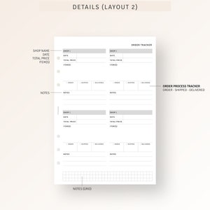 Online Order Tracker A5 Printable Planner Inserts, Shopping Spending ...