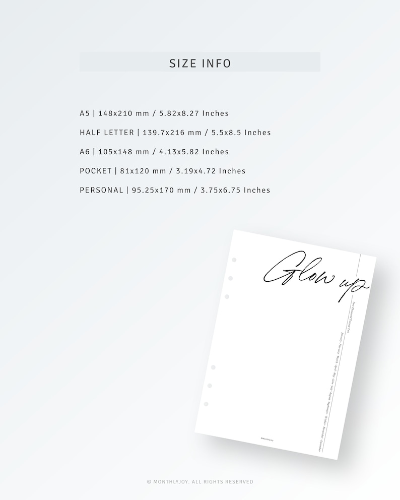 5 Planner Dashboard Printable Template Minimalist Dashboard - Etsy