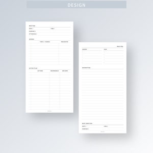 STANDARD TN | Meeting-Notizen druckbare Diskussionsnotizen-Seite, Vorlage für Meeting-Minuten, Agenda-Blatt für Arbeitsmeetings, Produktionsplaner PDF Bild 5