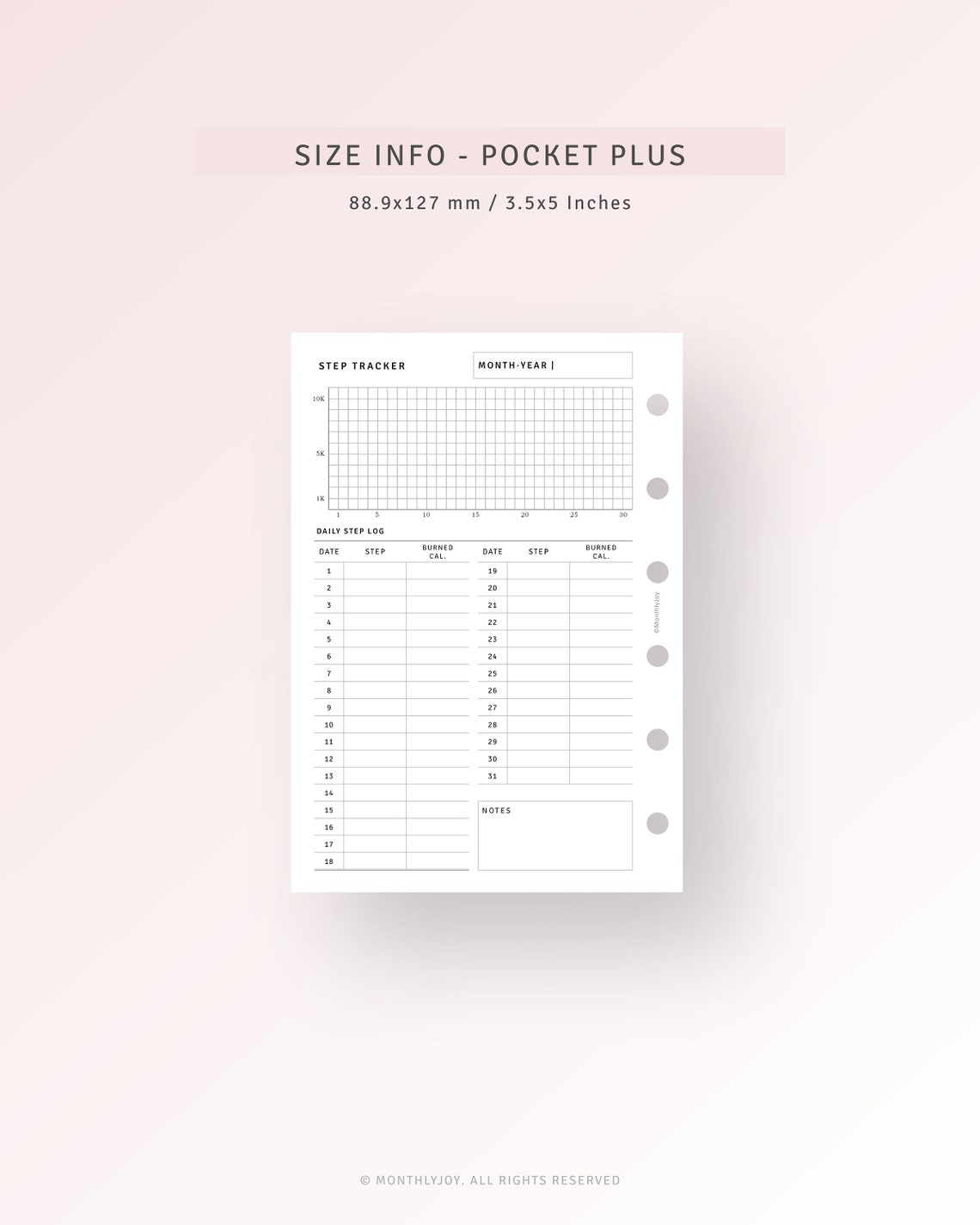 Walking Log Journal Printable Pocket Plus Inserts, Fitness Step Log ...