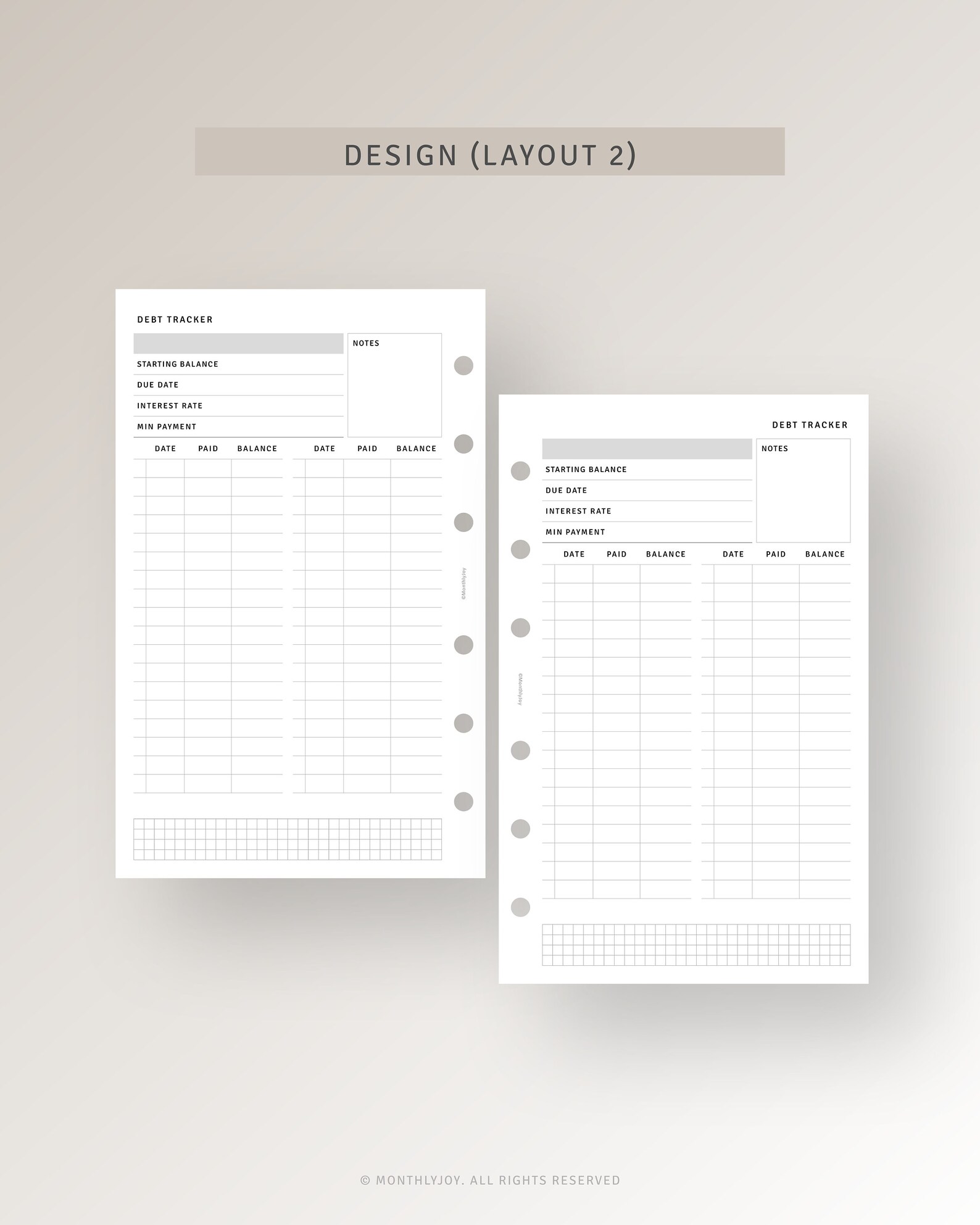 Debt Snowball Tracker Printable FC Compact Inserts, Credit Card Debt ...