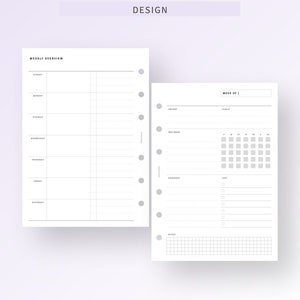 Weekly Overview Printable A6 Size Inserts Simple Weekly - Etsy