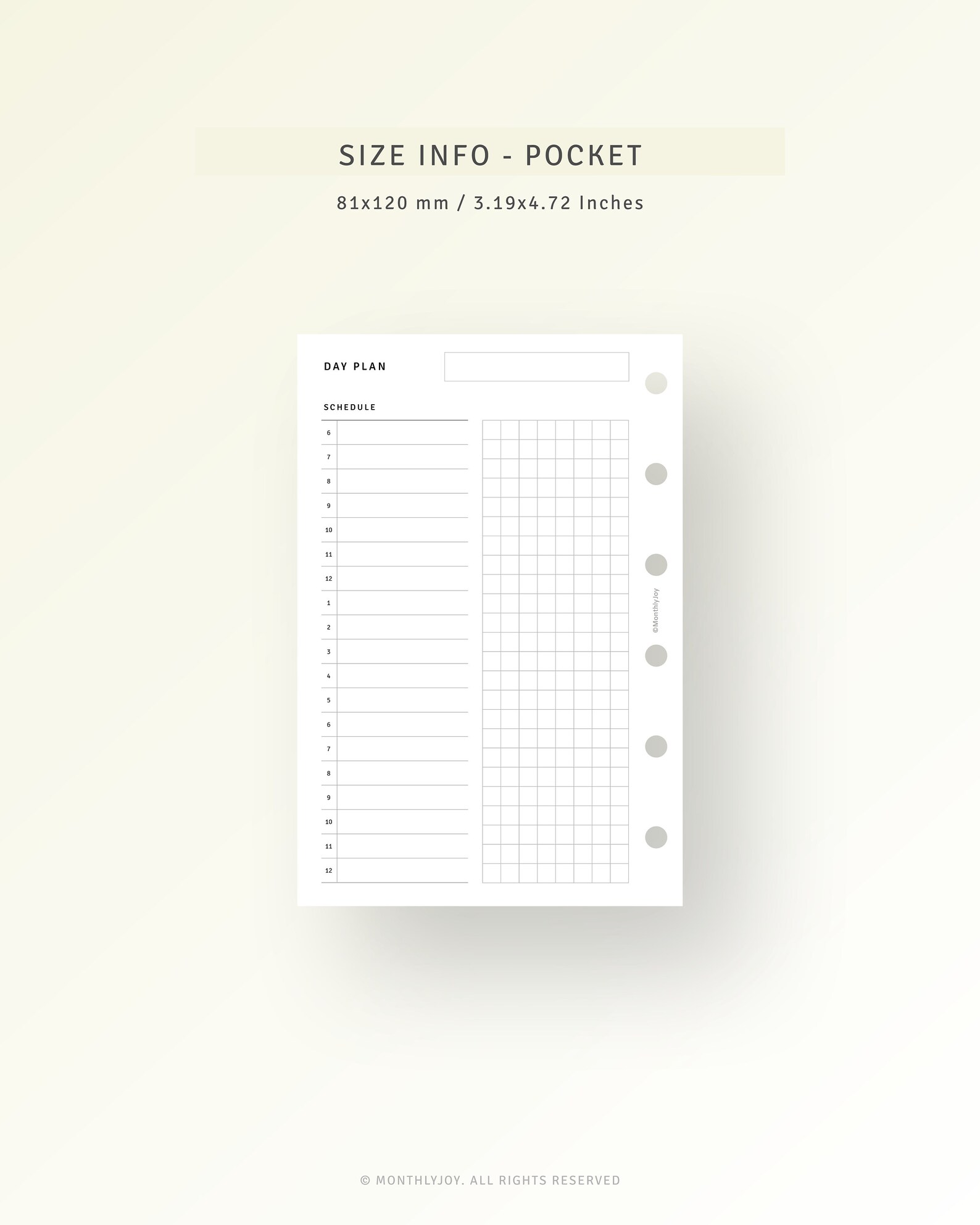 Daily Schedule Printable Template Pocket Size Inserts, Undated Daily ...