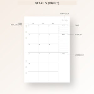 2024 Planner Monthly A5 Inserts Printable Dated 2024 Monthly Calendar ...
