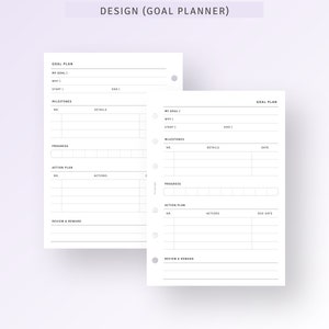 Goal Planner Printable A6 Ring Inserts, Life Goal Setting Template ...
