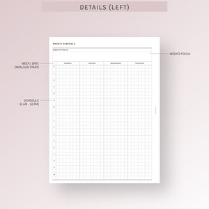 HP Classic Printable Weekly Schedule Organizer, Undated Weekly Hourly ...