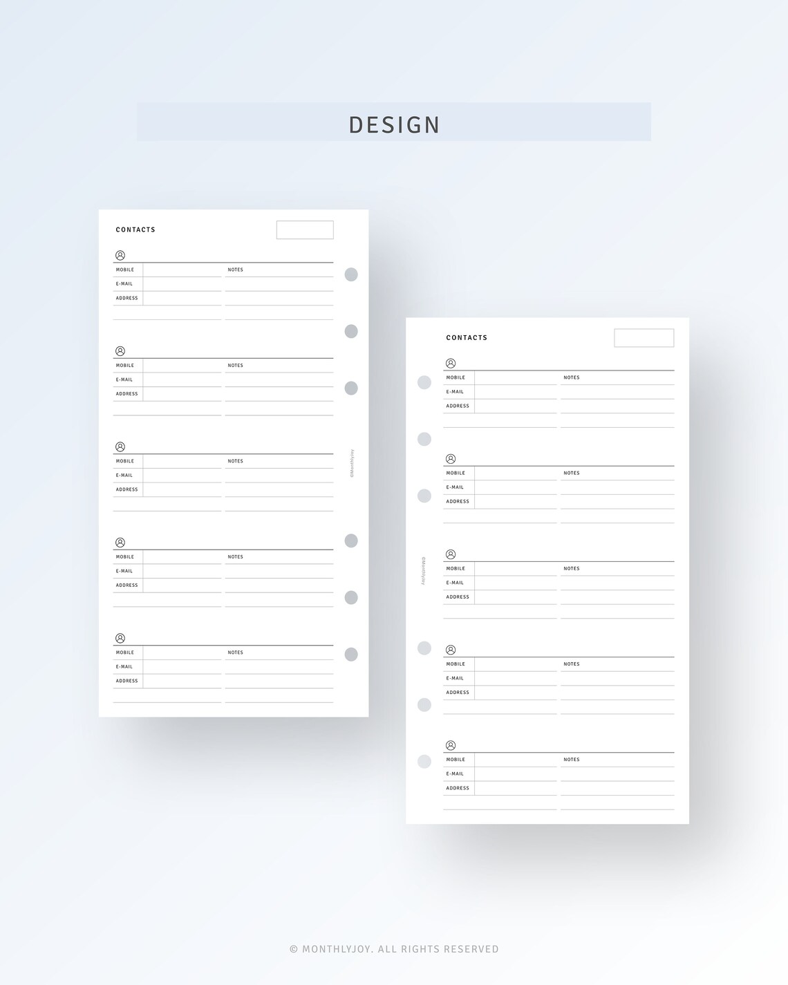 Personal, Contacts List Printable Small Business Contact Log, Emergency ...