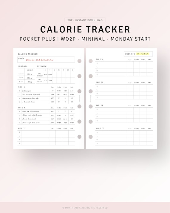 Printable Daily Calorie Chart