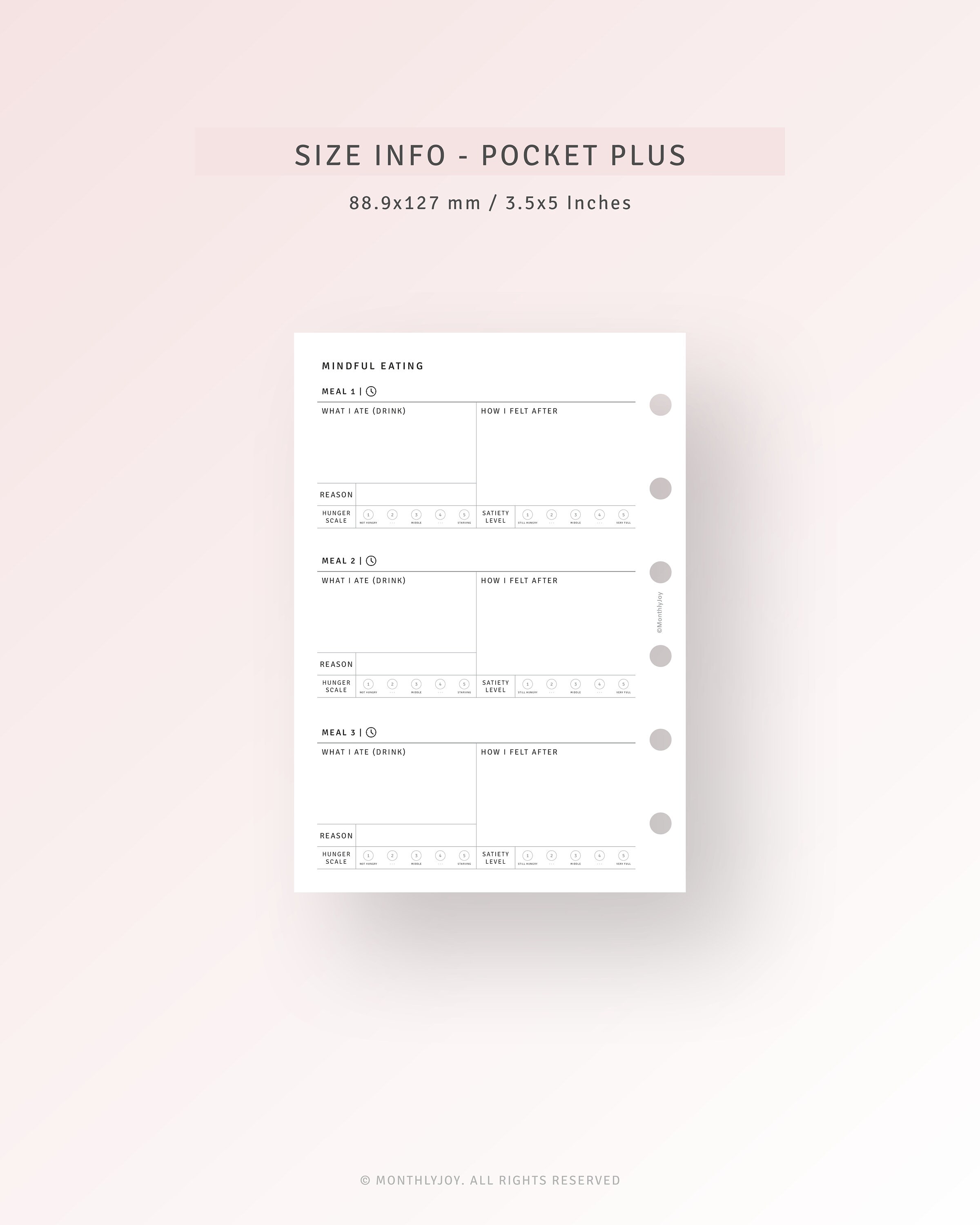 Mindful Eating Food Journal Printable Pocket Plus Inserts, Daily ...