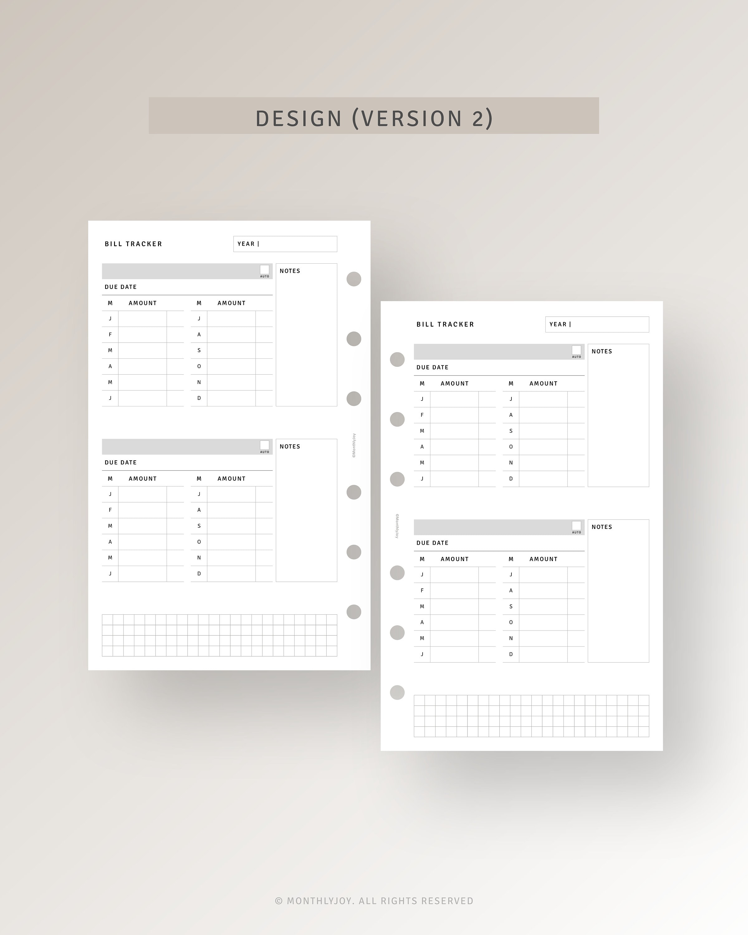 Bill Tracker Printable FC Compact Inserts, Spending Log Template ...