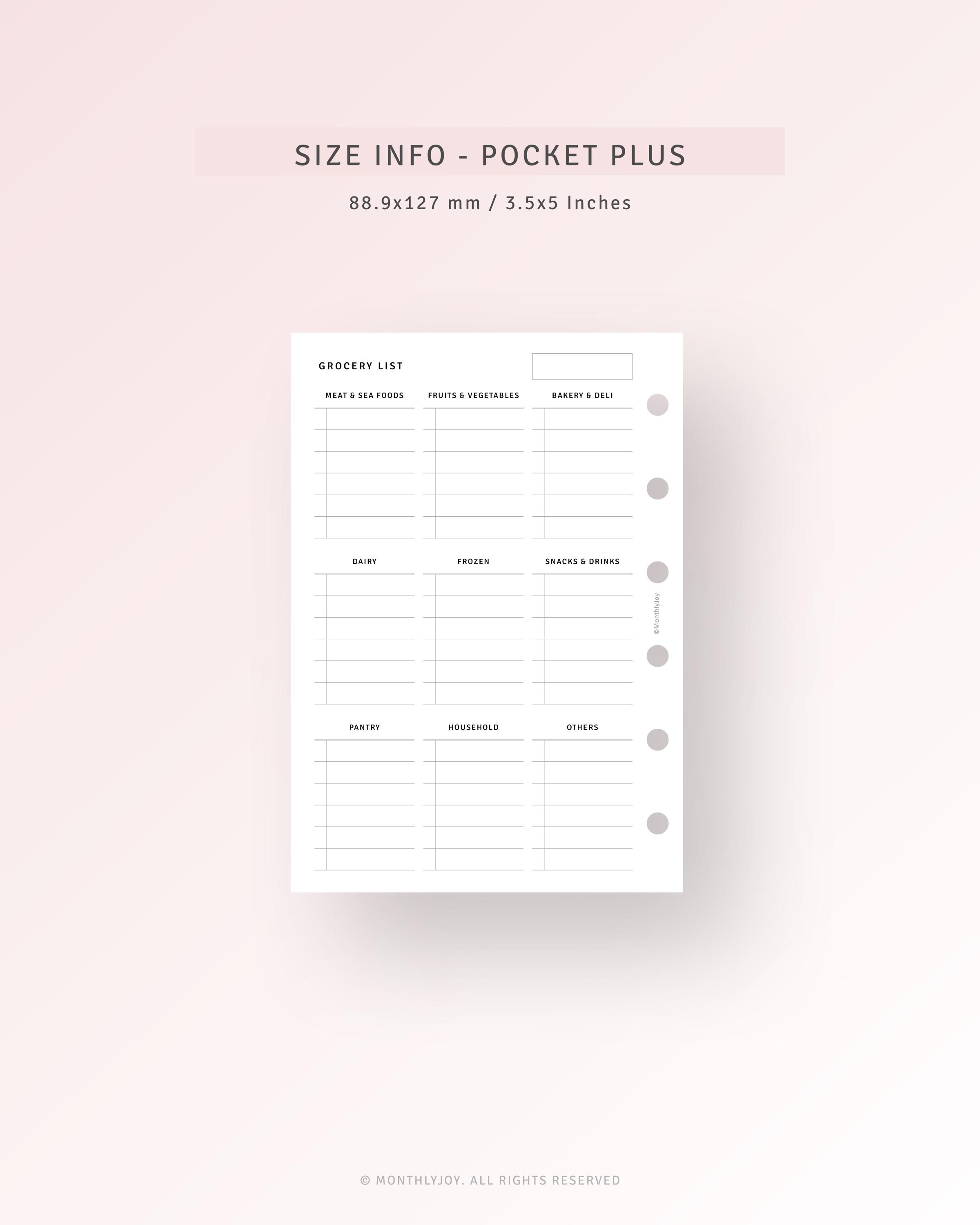 Meal Planner With Groceries Printable Pocket Plus Inserts, Food Menu ...