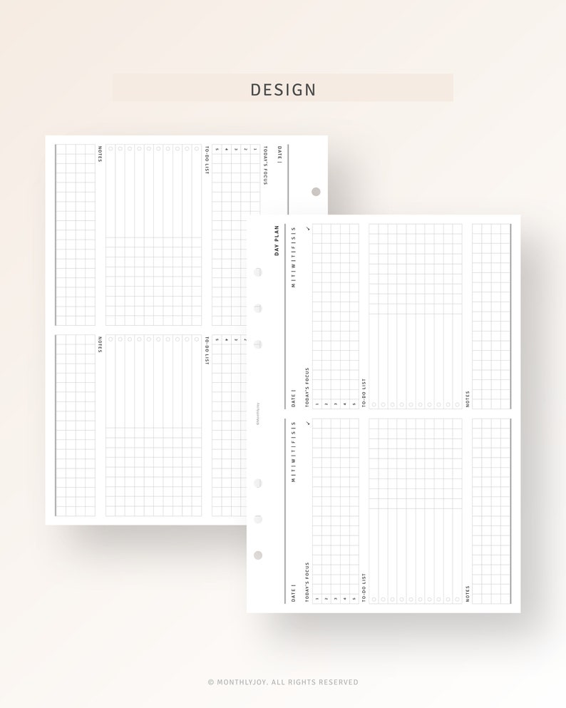 May include: A printable planner page with a daily schedule, to-do list, and notes section. The page is designed for use with a disc-bound planner.