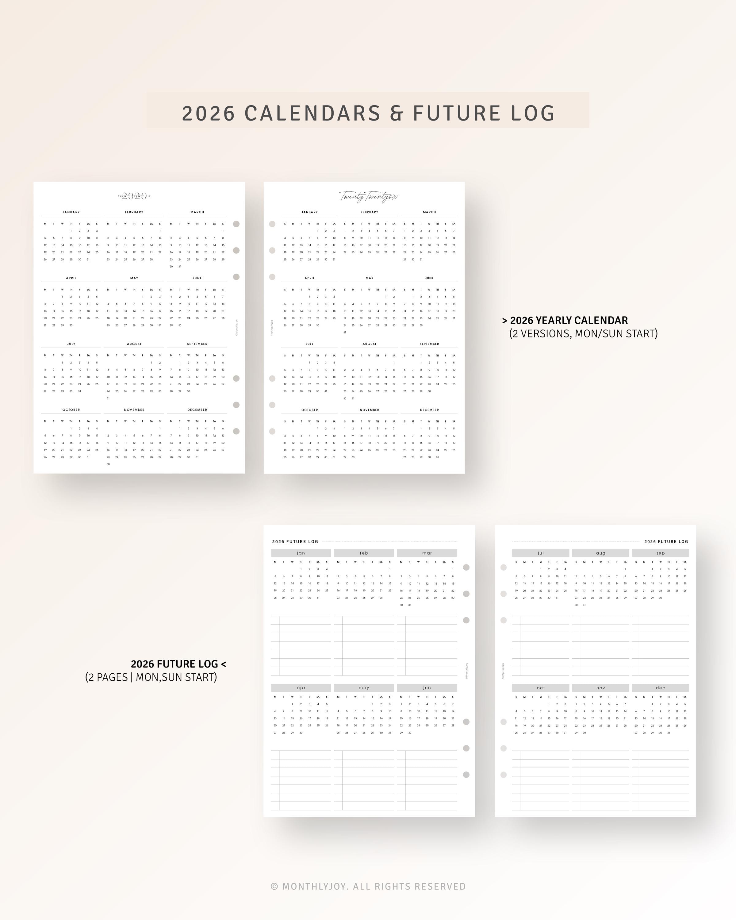 2026 A5 Planner Bundle, Ultimate Printable Inserts — Weekly, Monthly ...