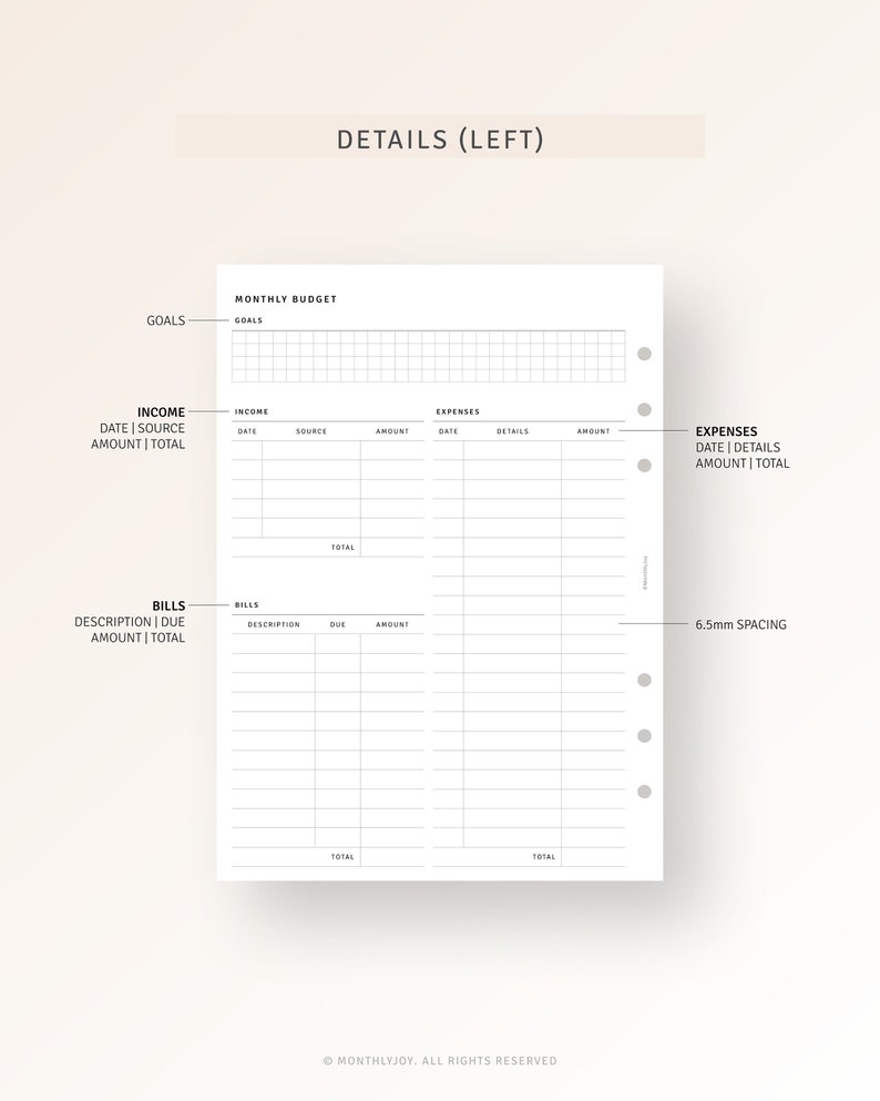 A5 Size, Budget Planner Printable Money Tracker Template, Bill Tracker ...