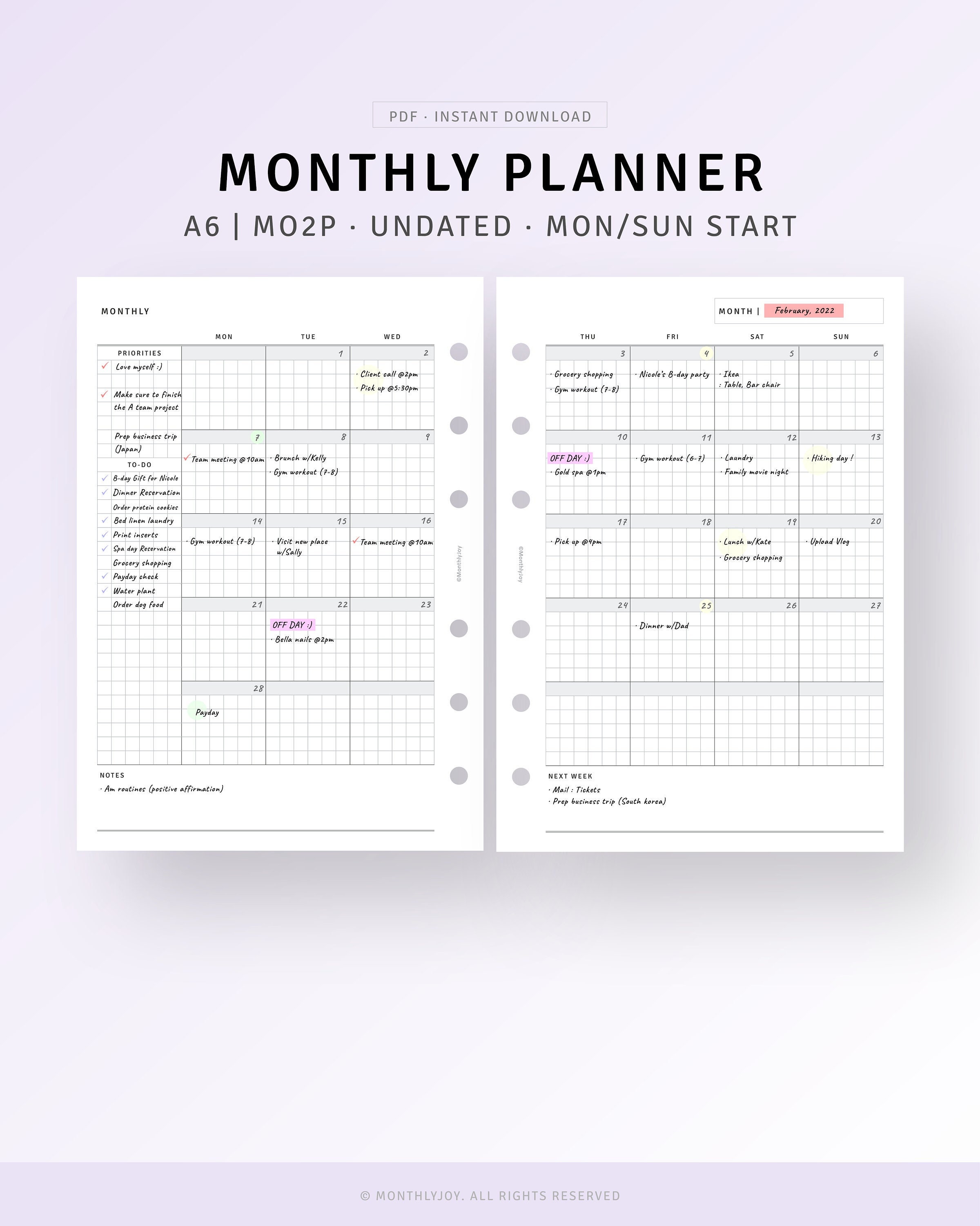 True A6 Planner 