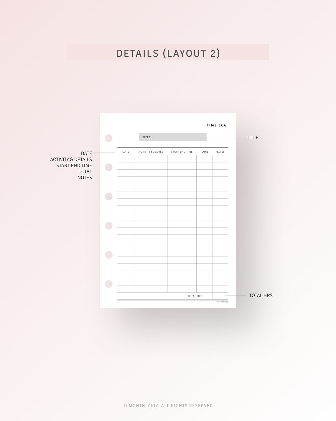 Time Insert Paper Work Time Log Pocket Plus Inserts Printable Employee Time Card ...