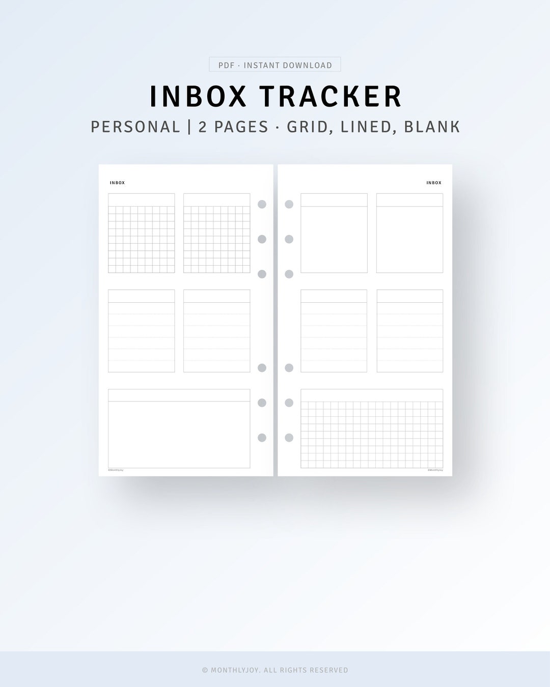 Personal, Inbox Tracker Planner Printable to Do List, Get It Done List ...