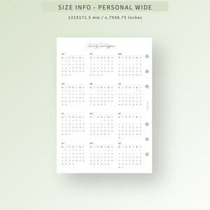 Simple 2024 Calendar Template Printable Personal Wide Inserts, Yearly ...