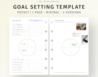 Planificador de objetivos de bolsillo: Seguimiento diario y semanal minimalista (Descarga PDF)