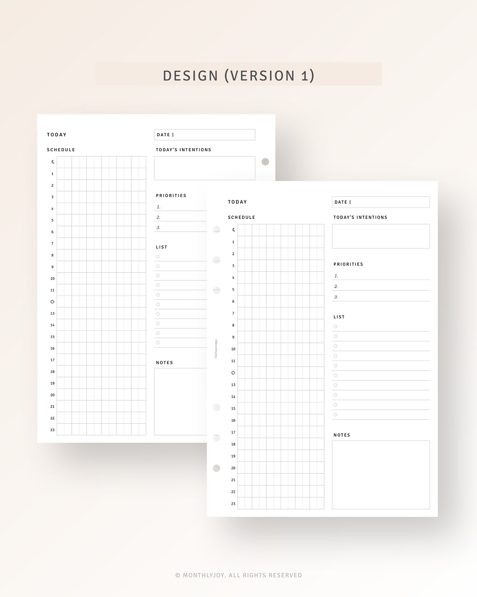 24 Hour Daily Planner Printable A5 Inserts, Military Time Planner, Time ...