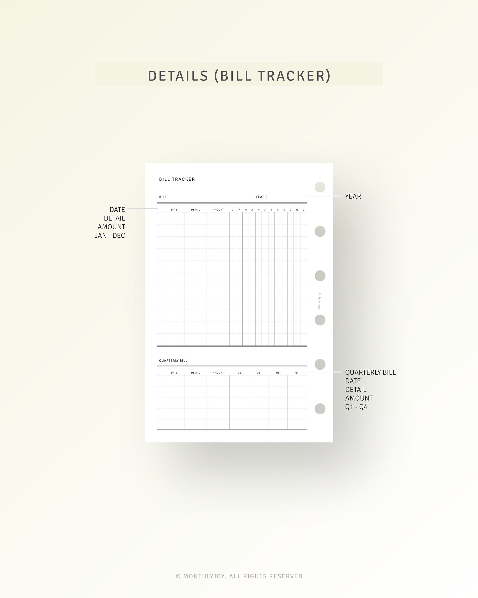 Printable Budget Planner Pocket Size Inserts, Bill Organizer Template ...