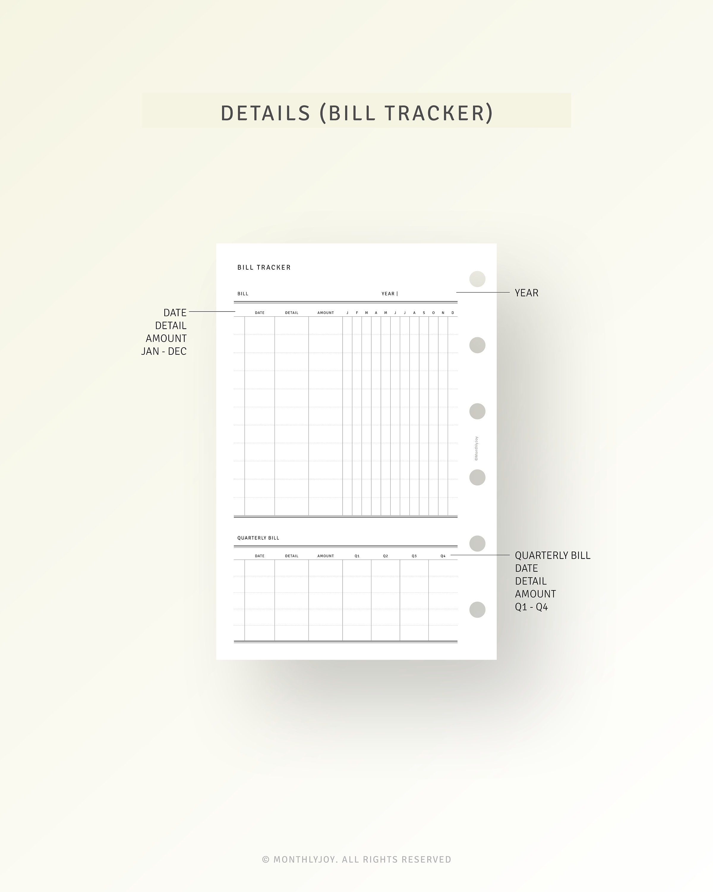Pocket size Printable Budget Planner Template Bill Etsy