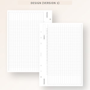 May include: Two blank printable pages for a monthly planner or journal. The pages are divided into a grid with numbered columns and rows. The top of each page has the word "TRACKERS" and the bottom of the page has the word "MONTH".