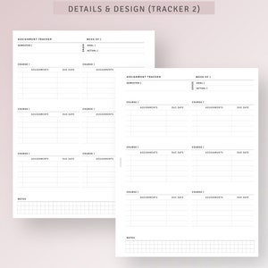 Assignment Planner Printable Homework Tracker for Student, College ...