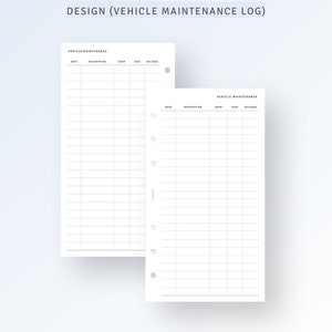 Personal, Car Maintenance Log Printable Inserts, Car Repair List ...