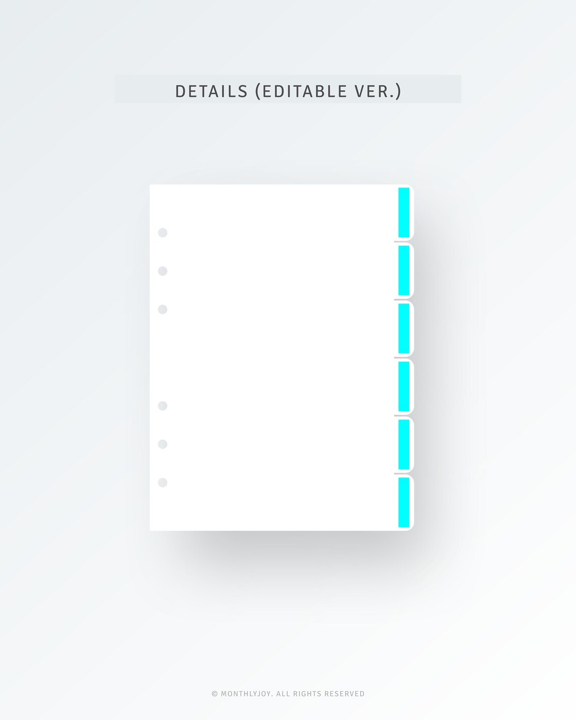 Planner Dividers Personal Wide Printable Template Editable | Etsy