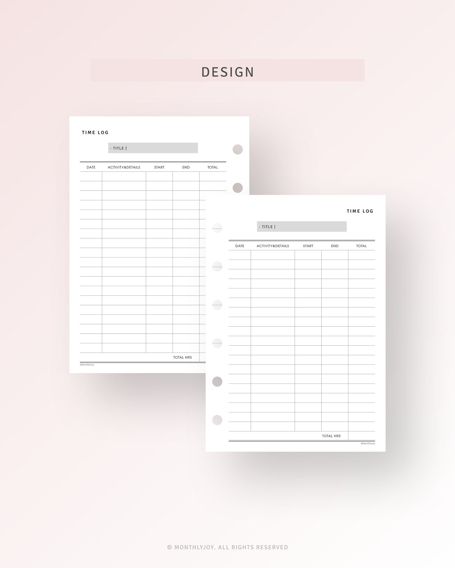 Time Insert Paper Work Time Log Pocket Plus Inserts Printable Employee Time Card ...