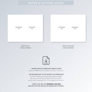 K&ouml;nnte beinhalten: Papier- und Schneidehilfe f&uuml;r druckbare digitale Download-Produkte. Der Leitfaden zeigt die Standardgr&ouml;&szlig;e der druckbaren Dateien, die auf A4- oder Letter-Papier gedruckt werden k&ouml;nnen. Der Text besagt, dass es sich um ein sofortiges digitales Download-Produkt (PDF) handelt und dass keine R&uuml;ckerstattungen aufgrund des sofortigen Datei-Downloads erfolgen. Der Text besagt auch, dass diese Dateien nur f&uuml;r den pers&ouml;nlichen Gebrauch bestimmt sind und nicht weiterverkauft oder mit anderen geteilt werden d&uuml;rfen.