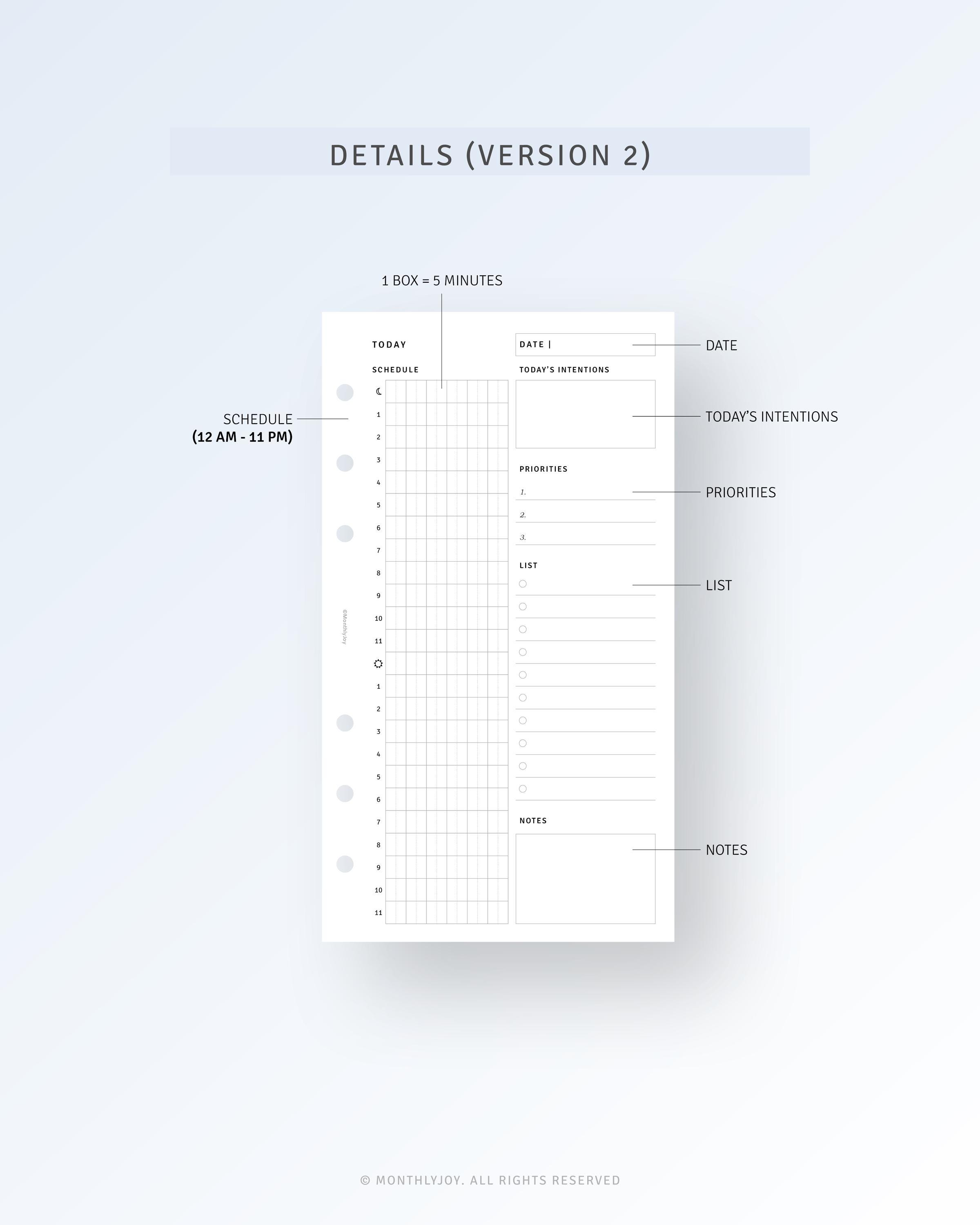 24-hour Planner Printable Time Blocking Template, Schedule Organizer ...