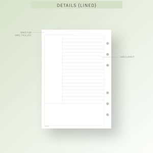 Cornell Notes Pages Printable Personal Wide Inserts Cornell | Etsy