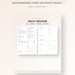Daily Review Reflection Journal A5 Planner Inserts Printable Daily ...