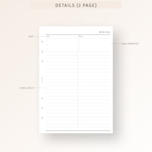 Week on 4 Pages A5 Inserts Printable Weekly Planner PDF, Undated Weekly ...