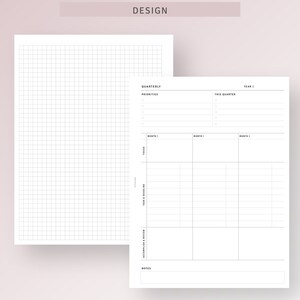 Quarterly Planner HP Classic Ring Inserts Printable Quarterly Goal ...
