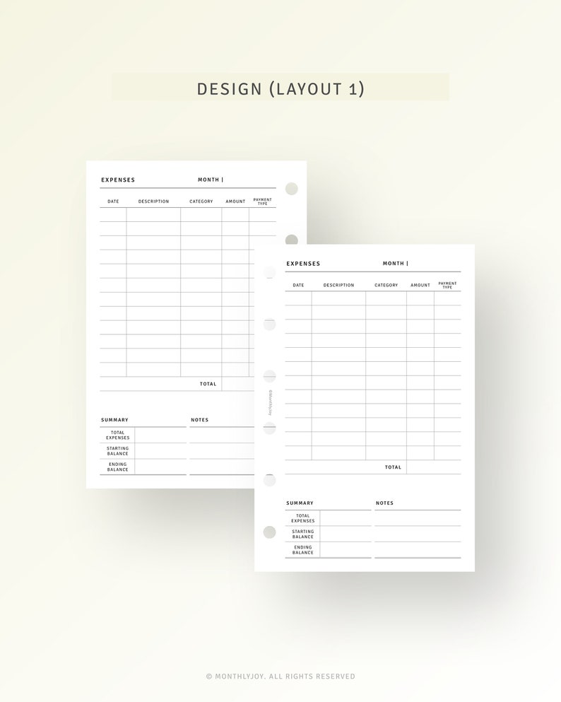 Monthly Expense Tracker Pocket Planner Printable Spending Log, Personal ...
