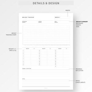 Weight Loss Tracker Printable A4/letter Inserts, Pounds Lost Chart ...
