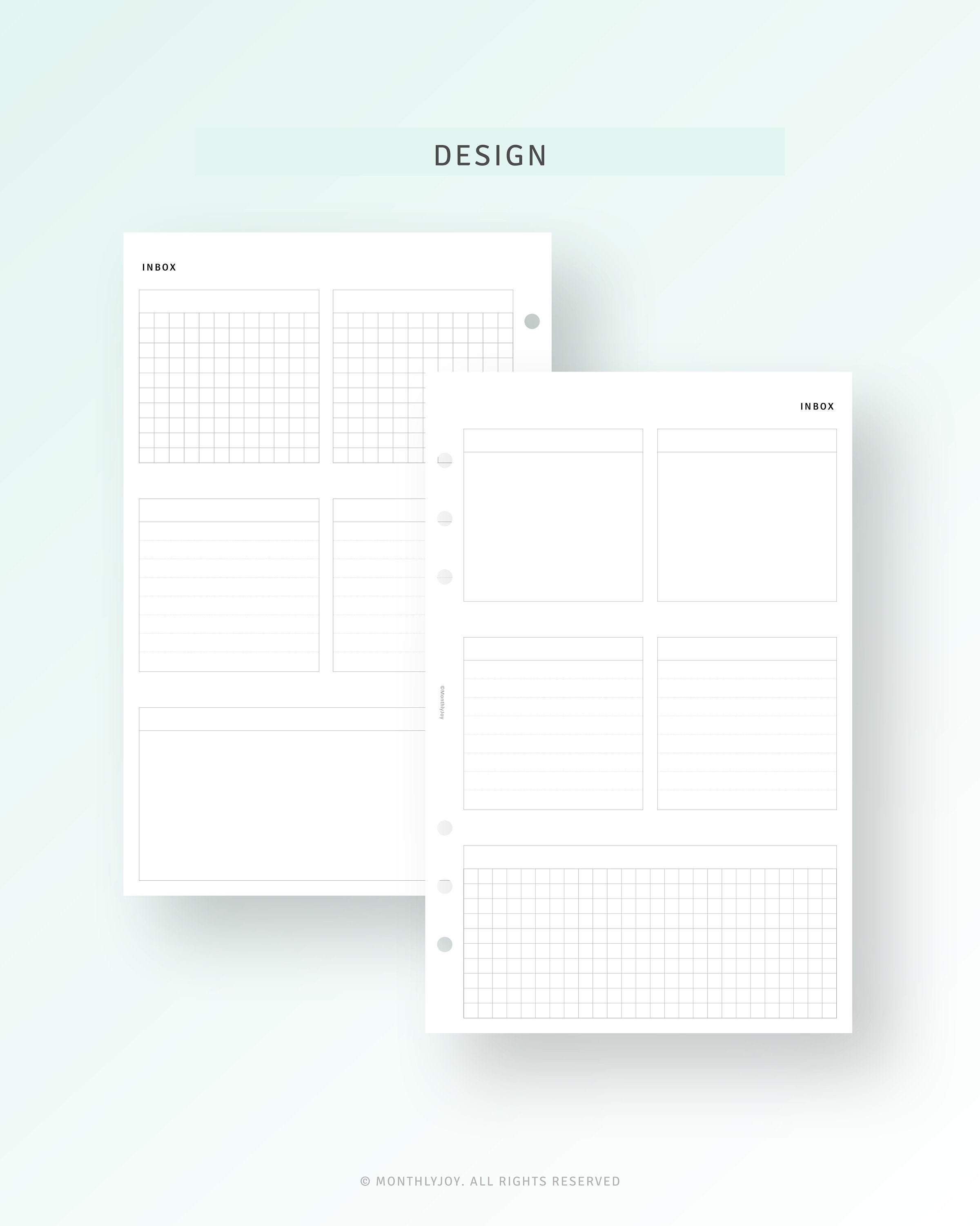 Planner Inbox Layout Printable Inbox Planner Tracker Half Letter Inserts, Get It Done List ...